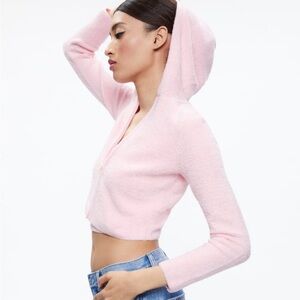 Alice + Olivia Soft Pink Plush hoodie